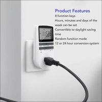 Timer Outlet, Intelligent Programmable Indoor Timed Power Switch, 600mAh Power Timing Automatic Control Outlets with Countdown and Shutdown Modes, Flame Retardant (AU Plug