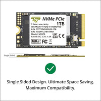 Timetec 1TB M.2 2242 SSD NVMe PCIe Gen3x4 Single Sided Read/Write Speed Up to 2,500/1,700 MB/s Compatible with Lenovo Thinkpad X1 Nano Gen 2 /ThinkPad 11e Yoga Gen 6 /Thinkpad...