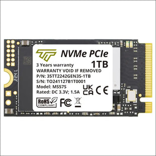 Timetec 1TB M.2 2242 SSD NVMe PCIe Gen3x4 Single Sided Read/Write Speed Up to 2,500/1,700 MB/s Compatible with Lenovo Thinkpad X1 Nano Gen 2