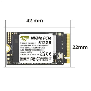 Timetec 512GB M.2 2242 SSD NVMe PCIe Gen3x4 3D NAND TLC Read/Write Speed Up to 2,100/1,600 MB/s Compatible with Lenovo Thinkpad X1 Nano Gen 2 /ThinkPad 11e Yoga Gen 6 /Thinkpad...