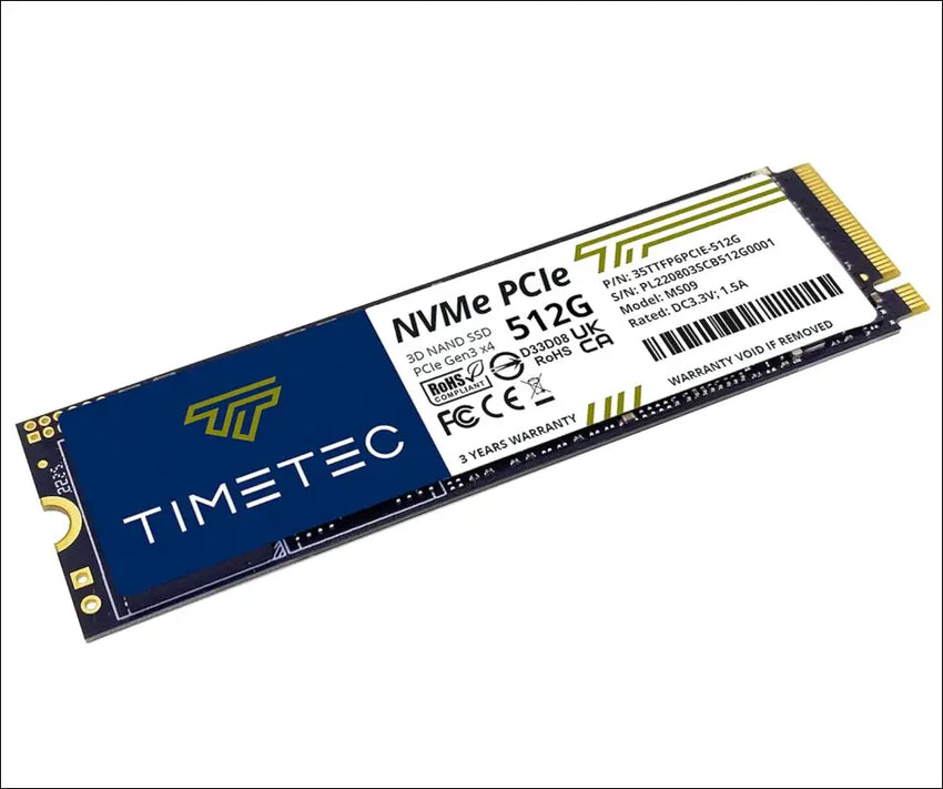 Timetec 512GB SSD NVMe PCIe Gen3x4 8Gb/s M.2 2280 3D NAND TLC 350TBW High Performance SLC Cache Read/Write Speed Up to 2,000/1,600 MB/s Internal Solid State Drive (512GB)
