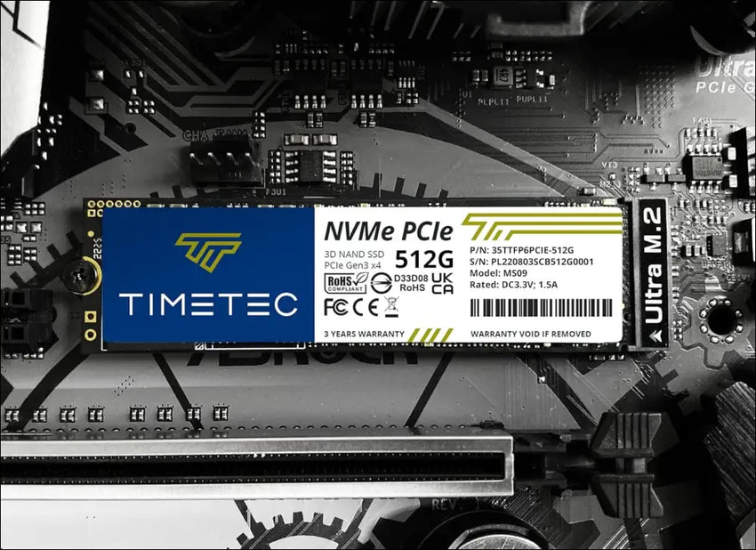 Timetec 512GB SSD NVMe PCIe Gen3x4 8Gb/s M.2 2280 3D NAND TLC 350TBW High Performance SLC Cache Read/Write Speed Up to 2,000/1,600 MB/s Internal Solid State Drive (512GB)