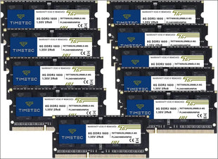 Timetec 80GB KIT(10x8GB) DDR3L / DDR3 1600MHz (DDR3L-1600) PC3L-12800 / PC3-12800 Non-ECC Unbuffered 1.35V/1.5V CL11 2Rx8 204 Pin SODIMM Laptop Notebook PC Computer Memory RAM...
