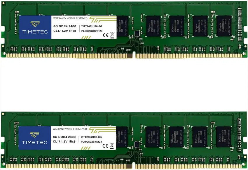 Timetec Hynix IC 16GB KIT (2x8GB) DDR4 2400MHz PC4-19200 Unbuffered ECC 1.2V CL17 1Rx8 Single Rank 288 Pin UDIMM Server Memory RAM Module Upgrade (16GB KIT (2x8GB))
