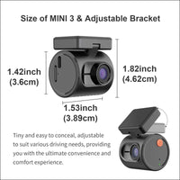 Tiny Dash Cam, KAWA 1296P QHD Mini Car Camera Dash Cam - Super Night Vision WDR / 3D DNR, 24H Parking Monitoring and G-Sensor, 2024 New Dash Cam Camera for Car, MINI 3