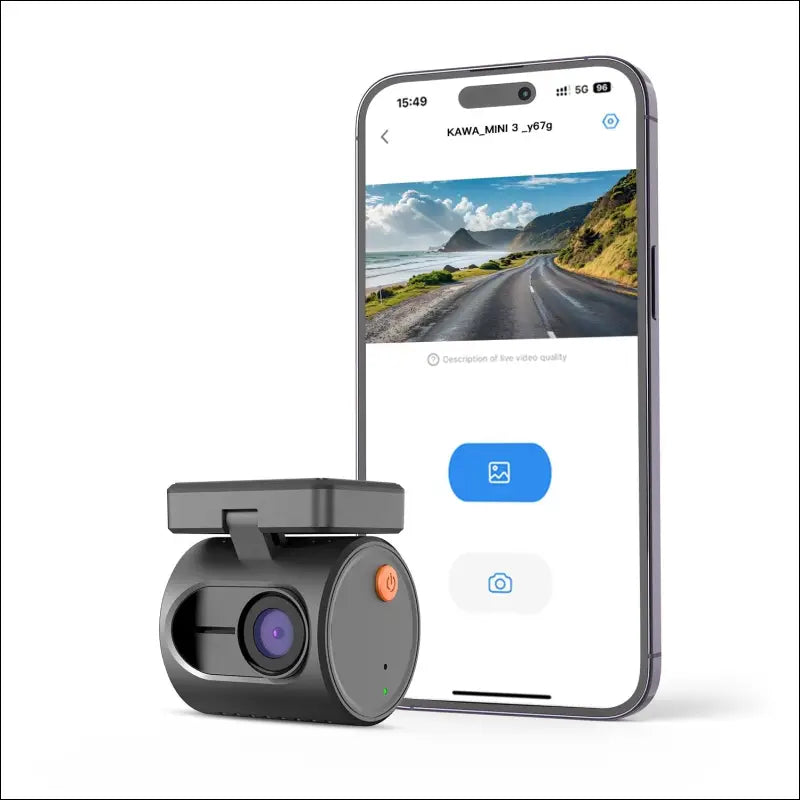 Tiny Dash Cam, KAWA 1296P QHD Mini Car Camera Dash Cam - Super Night Vision WDR / 3D DNR, 24H Parking Monitoring and G-Sensor, 2024 New Dash Cam Camera for Car, MINI 3