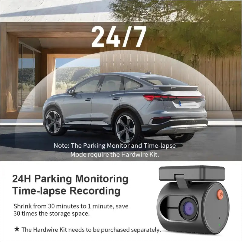 Tiny Dash Cam, KAWA 1296P QHD Mini Car Camera Dash Cam - Super Night Vision WDR / 3D DNR, 24H Parking Monitoring and G-Sensor, 2024 New Dash Cam Camera for Car, MINI 3