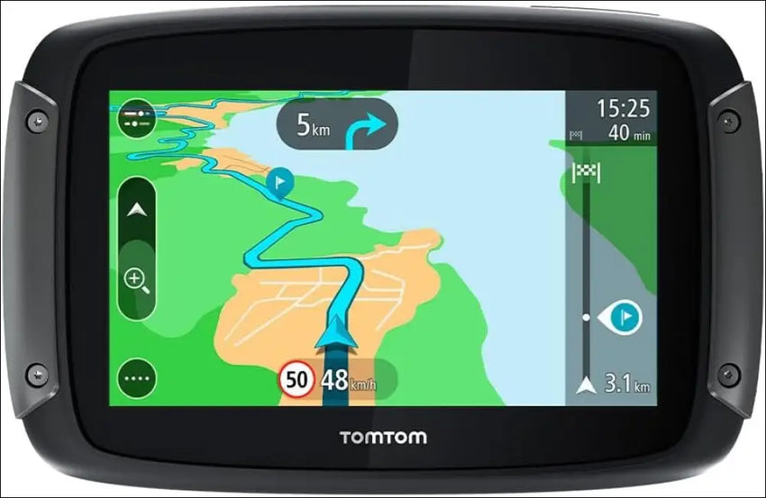 TomTom Motorcycle Sat Nav Rider 50, 4.3 Inch with Motorcycle Specific Winding and Hilly Roads, Updates via Wi-Fi, Compatible with Siri and Google Now, 3 Months Traffic and Speed...
