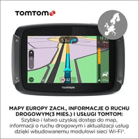 TomTom Motorcycle Sat Nav Rider 50, 4.3 Inch with Motorcycle Specific Winding and Hilly Roads, Updates via Wi-Fi, Compatible with Siri and Google Now, 3 Months Traffic and Speed...