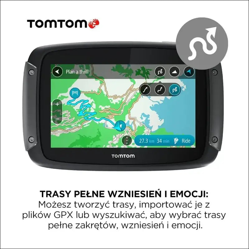 TomTom Motorcycle Sat Nav Rider 50, 4.3 Inch with Motorcycle Specific Winding and Hilly Roads, Updates via Wi-Fi, Compatible with Siri and Google Now, 3 Months Traffic and Speed...