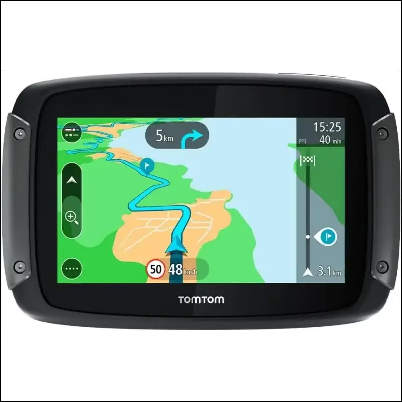 TomTom Motorcycle Sat Nav Rider 50, 4.3 Inch with Motorcycle Specific Winding and Hilly Roads, Updates via Wi-Fi, Compatible with Siri and Google Now, 3 Months Traffic and Speed...