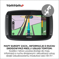 TomTom Motorcycle Sat Nav Rider 50, 4.3 Inch with Motorcycle Specific Winding and Hilly Roads, Updates via Wi-Fi, Compatible with Siri and Google Now, 3 Months Traffic and Speed...
