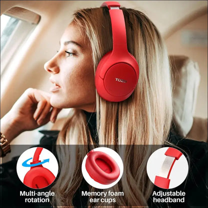 TOZO HT2 Hybrid Active Noise Cancelling Wireless Headphones, 60H Playtime Lossless Audio Over Ear Bluetooth Headphones, Hi-Res Audio Deep Bass Foldable Lightweight Headset for...