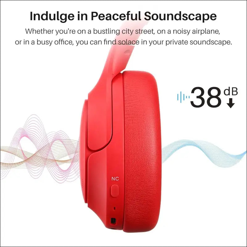 TOZO HT2 Hybrid Active Noise Cancelling Wireless Headphones, 60H Playtime Lossless Audio Over Ear Bluetooth Headphones, Hi-Res Audio Deep Bass Foldable Lightweight Headset for...