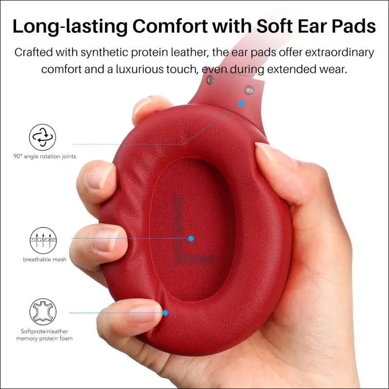 TOZO HT2 Hybrid Active Noise Cancelling Wireless Headphones, 60H Playtime Lossless Audio Over Ear Bluetooth Headphones, Hi-Res Audio Deep Bass Foldable Lightweight Headset for...