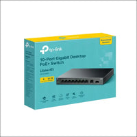 TP-Link 10-Port Gigabit Desktop Ethernet Switch with 8-Port PoE + Support Auto-negotiation 61 W PoE Budget Plug & Play