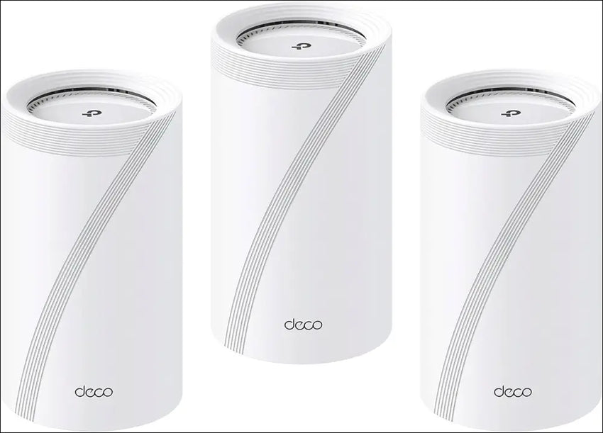 Tp-Link Deco BE11000 Tri-Band Whole Home Mesh Wifi 7, up to 11 Gbps, MLO, 320 Mhz, 6 Ghz Band, Seamless AI Roaming, Homeshield Security, Gaming & Streaming, Smart Home (Deco Be65(3-Pack))