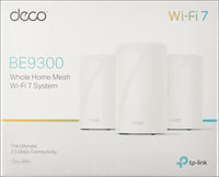 Tp-Link Deco BE11000 Tri-Band Whole Home Mesh Wifi 7, up to 11 Gbps, MLO, 320 Mhz, 6 Ghz Band, Seamless AI Roaming, Homeshield Security, Gaming & Streaming, Smart Home (Deco Be65(3-Pack))