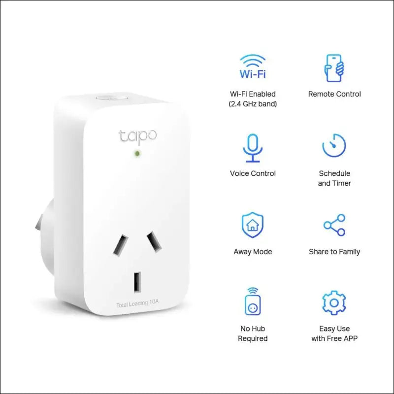 TP-Link Tapo Mini Smart Wi-Fi Socket, Smart Home Safety Protection, Remote & Voice Control, Schedule & Timer, Away Mode, Easy Setup (Tapo P100(1-pack))