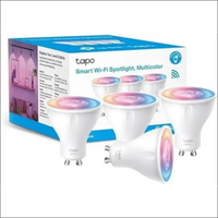 TP-Link Tapo Smart Wi-Fi Spotlight, Multicolour, Tunable White - GU10, 3.7W, No Hub Required, Compatible with Alexa and Google Home, Remote Control, Energy Class A+ (Tapo...