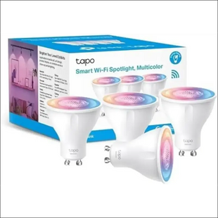 TP-Link Tapo Smart Wi-Fi Spotlight, Multicolour, Tunable White - GU10, 3.7W, No Hub Required, Compatible with Alexa and Google Home, Remote Control,