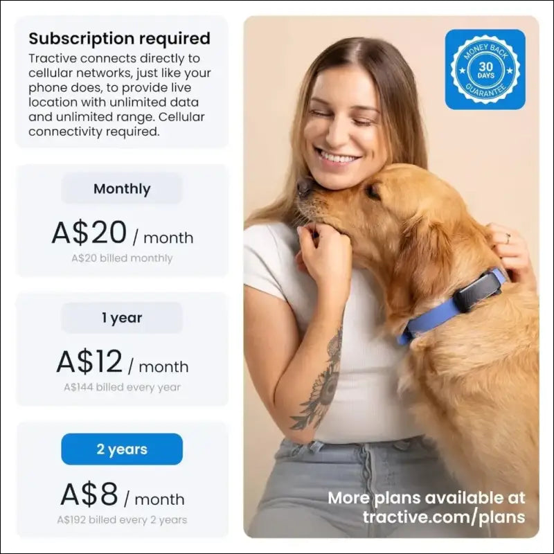 Tractive GPS Dog Tracker XL Adventure, Bite-Proof Fiberglass Casing, Up to 1 Month Battery, Market Leader, Worldwide Real-time Location Tracking, Escape Alerts, Monitor...