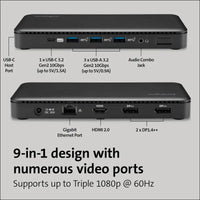 Triple Display USB-C Docking Station with 85W PD for Dell, HP, Lenovo, Acer, ASUS, Razer, Surface, MacOS (K33480AP)