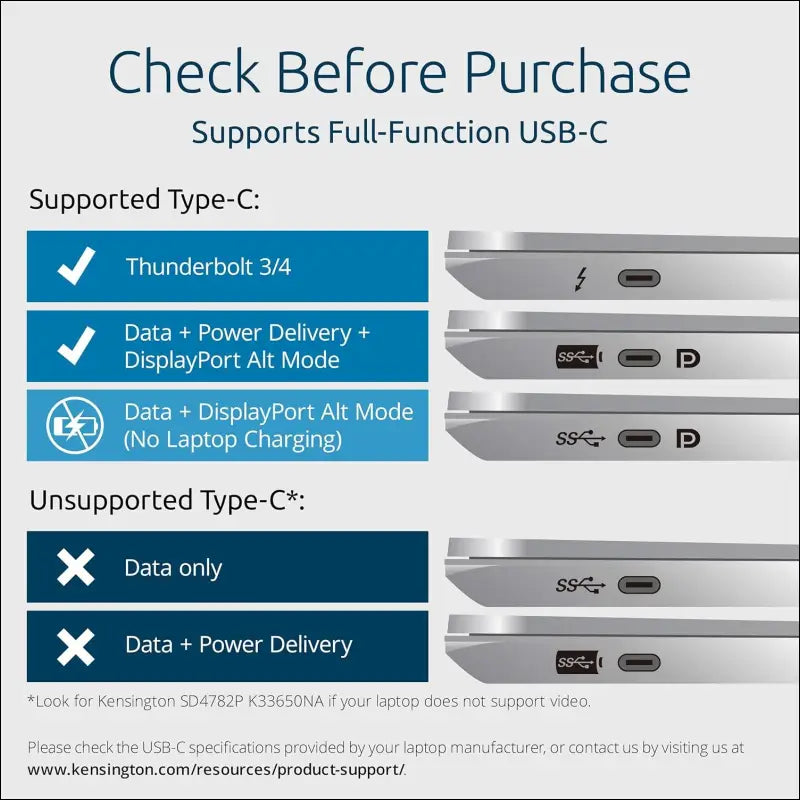 Triple Display USB-C Docking Station with 85W PD for Dell, HP, Lenovo, Acer, ASUS, Razer, Surface, MacOS (K33480AP)