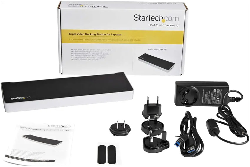 Triple Monitor USB 3.0 Docking Station, 2X 4K DisplayPort & HDMI, USB Type A Universal Laptop Dock, Windows/Mac