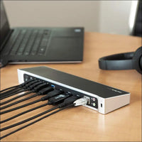 Triple Monitor USB 3.0 Docking Station, 2X 4K DisplayPort & HDMI, USB Type A Universal Laptop Dock, Windows/Mac