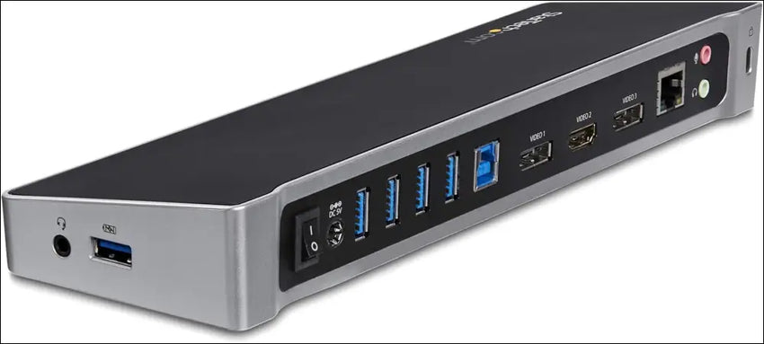 Triple Monitor USB 3.0 Docking Station, 2X 4K DisplayPort & HDMI, USB Type A Universal Laptop Dock, Windows/Mac