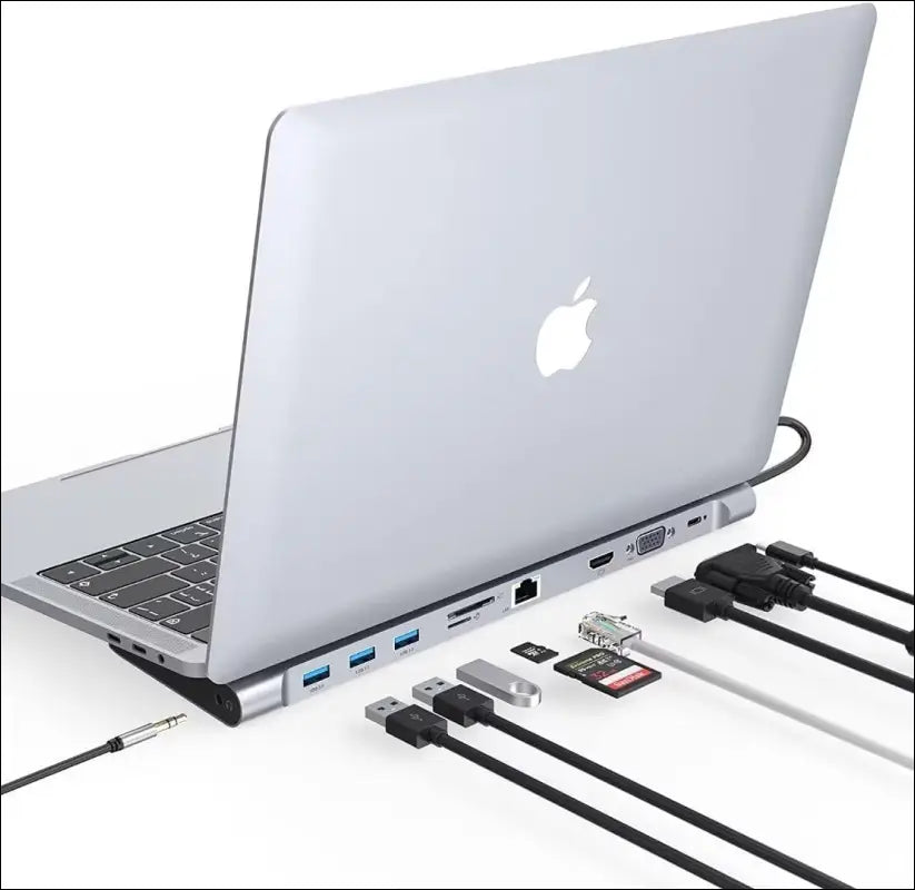Tymyp 10 in 1 Triple Docking Station USB C, Display USB C Hub Dual Monitor with 4K HDMI, VGA, 3 x USB 3.0, PD 100 W, Ethernet, SD/TF Slots, Laptop Docking Station Compatible...