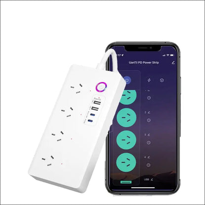 UanTii Tuya WiFi Power Strip Surge Protector Smart Universal Power Extension with 2 Type C Port(PD 20W Fast Charging),Timing Schedule App Control Compatible with Alexa Works...