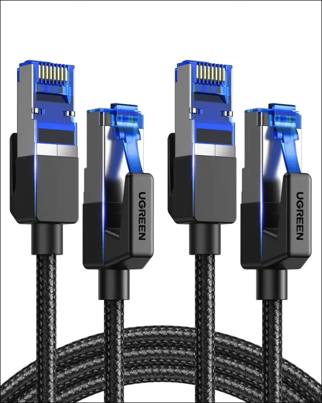 UGREEN 2 Pack Cat8 Ethernet Cable Braided 40Gbps 2000Mhz High Speed RJ45 Shielded Network Cord Compatible with Gaming