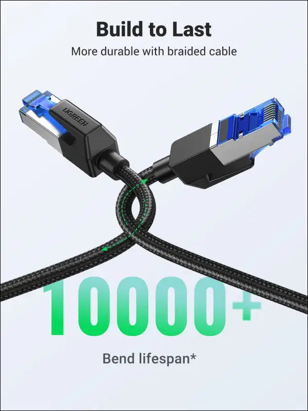 UGREEN 2 Pack Cat8 Ethernet Cable Braided 40Gbps 2000Mhz High Speed RJ45 Shielded Network Cord Compatible with Gaming