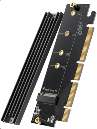 UGREEN NVMe Adapter, M.2 SSD to PCIe 4.0 X16/X8/X4 Card with Heat Sink, Support M-Key and M&B-Key in Size 2280/2260/2242/2230
