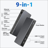 UGREEN Revodok Pro 209 USB C Docking Station DisplayLink 9-in-1 Dual 4K@60hz Monitor Dock for MacBook & Windows with 2