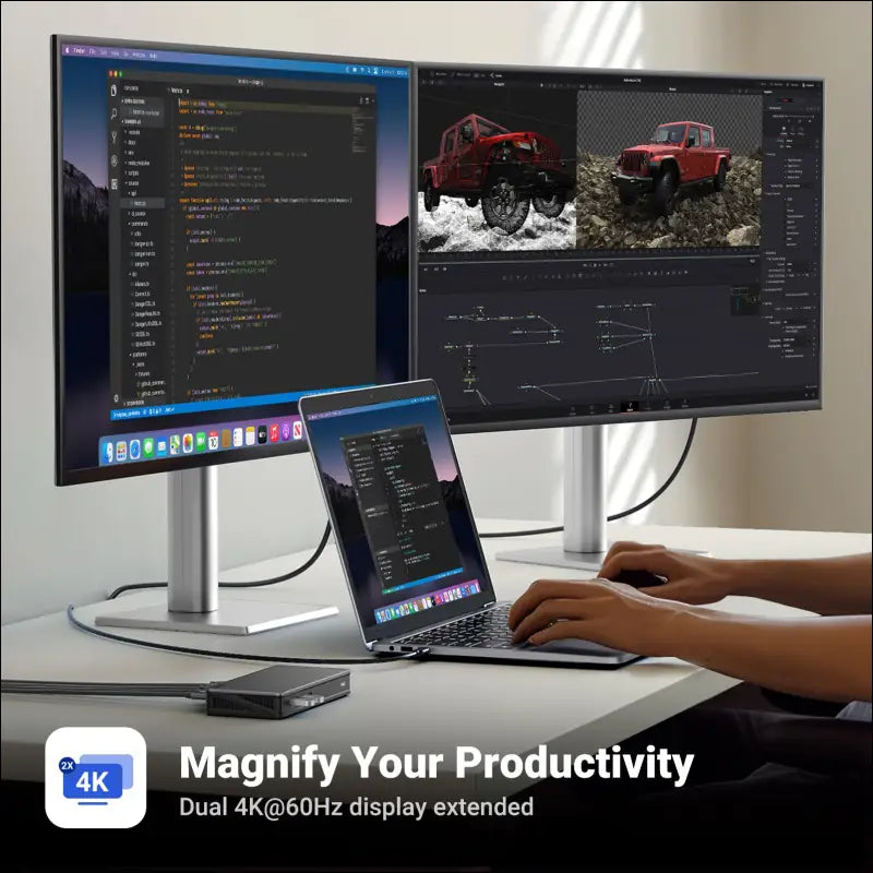 UGREEN Revodok Pro 209 USB C Docking Station DisplayLink 9-in-1 Dual 4K@60hz Monitor Dock for MacBook & Windows with 2