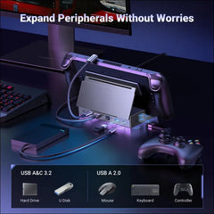 UGREEN Steam Deck Dock 9-in-1 USB C Docking Station with Foldable Stand 4K@60Hz HDMI Gigabit Ethernet PD 100W 10Gbps