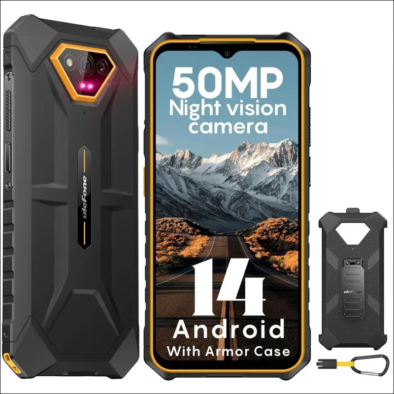 Ulefone Armor X13 12+64GB Rugged Phone, 50MP Rear Camera, 24MP Night Vision Camera, Android 13 OS Rugged Smartphone, 6.52” Screen, 6320mAh, NFC GPS, Package with Exclusive Armor...
