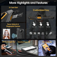 Ulefone Armor X13 12+64GB Rugged Phone, 50MP Rear Camera, 24MP Night Vision Camera, Android 13 OS Rugged Smartphone, 6.52” Screen, 6320mAh, NFC GPS, Package with Exclusive Armor...