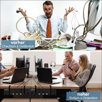 Under Desk Cable Management [Without Screws and Gluing], Cable Holder, Cable Duct Desk, Cable Organiser Under Desk, Cable Management Trays, Pack of 2, White