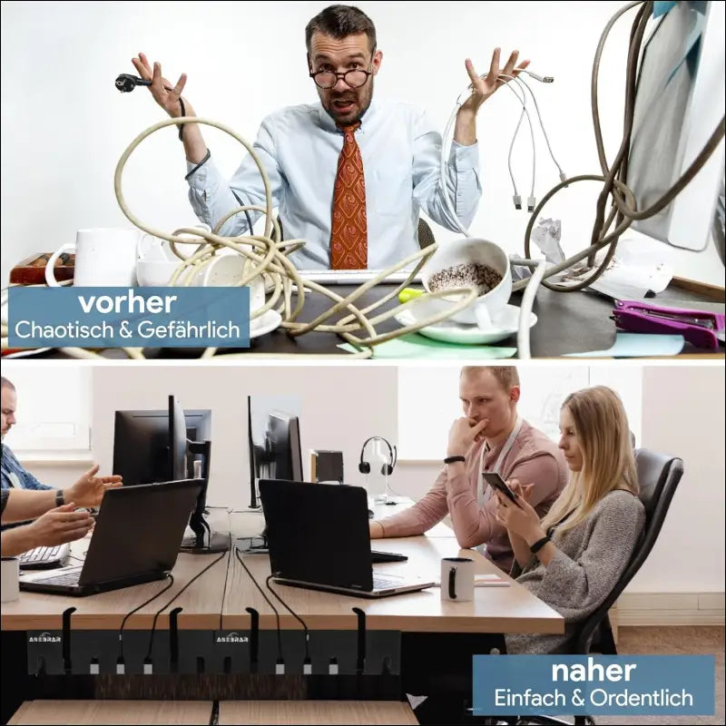 Under Desk Cable Management [Without Screws and Gluing], Cable Holder, Cable Duct Desk, Cable Organiser Under Desk, Cable Management Trays, Pack of 2, White