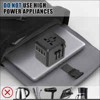 Universal Travel Adapter One International Wall Charger AC Plug Adaptor with 5.6A Smart Power and 3.0A 3 USB Ports and 1Type-C Ports， for USA EU UK AU