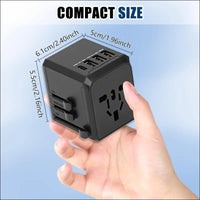 Universal Travel Adapter One International Wall Charger AC Plug Adaptor with 5.6A Smart Power and 3.0A 3 USB Ports and 1Type-C Ports， for USA EU UK AU