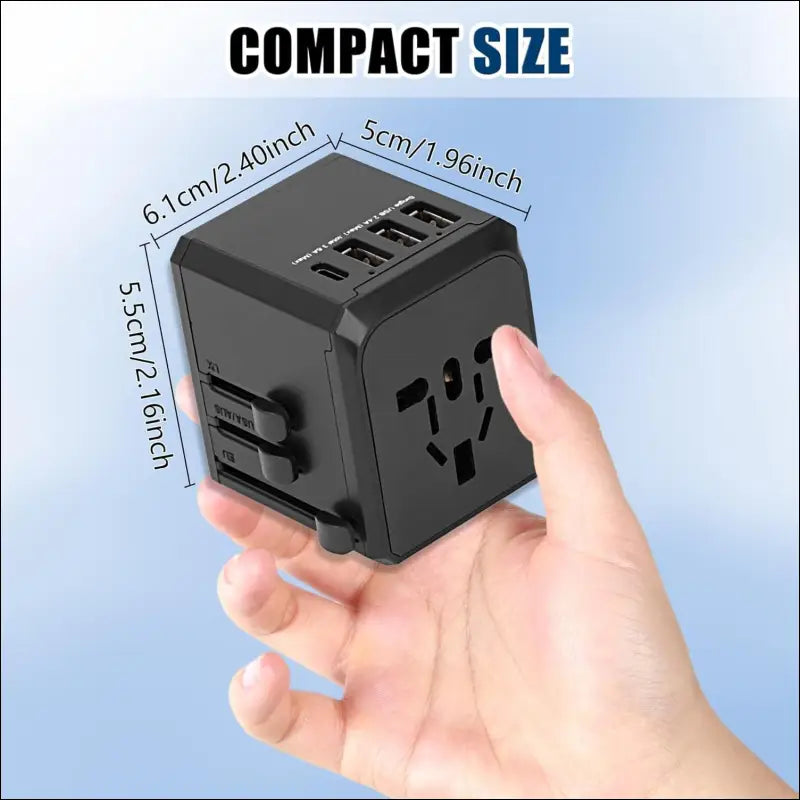 Universal Travel Adapter One International Wall Charger AC Plug Adaptor with 5.6A Smart Power and 3.0A 3 USB Ports and 1Type-C Ports， for USA EU UK AU