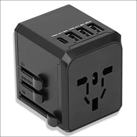 Universal Travel Adapter One International Wall Charger AC Plug Adaptor with 5.6A Smart Power and 3.0A 3 USB Ports and 1Type-C Ports， for USA EU UK AU