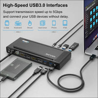 Universal USB C Laptop Docking Station Dual Monitors 5K/4K@60Hz with 65W Host Charging for Thunderbolt 4/3, USB-C Windows, Mac, Chrome, Ubuntu 20.04,22.04(2HDMI, 2DP, 6USB 3.0, 1Gbps Ethernet