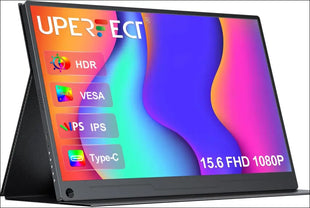 UPERFECT Portable Monitor 15.6 Inch Portable Monitor 1920 x 1080 Full HD IPS Screen with HDMI USB C for Laptop PC Mobile Phone PS4/5 Switch