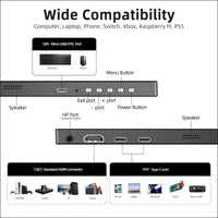 UPERFECT Portable Monitor, 15.6 Inch Portable Monitor 1920 x 1080 Full HD IPS Screen with HDMI/Type-C/USB-C Connection for PC, Laptop, PS 3/4/5, Xbo, Switch etc